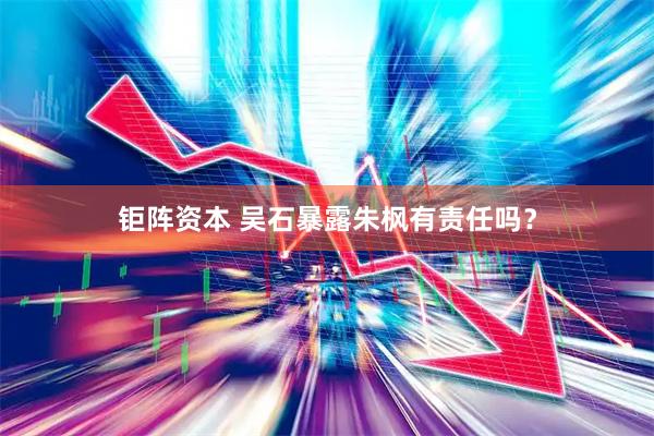 钜阵资本 吴石暴露朱枫有责任吗？